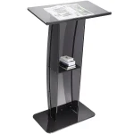 Acrylic Floor Standing Podium Stand with Storage Shelf 1 | PricZone