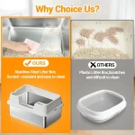 Extra Large Enclosed Stainless Steel Cat Litter Box Metal 5 | PricZone