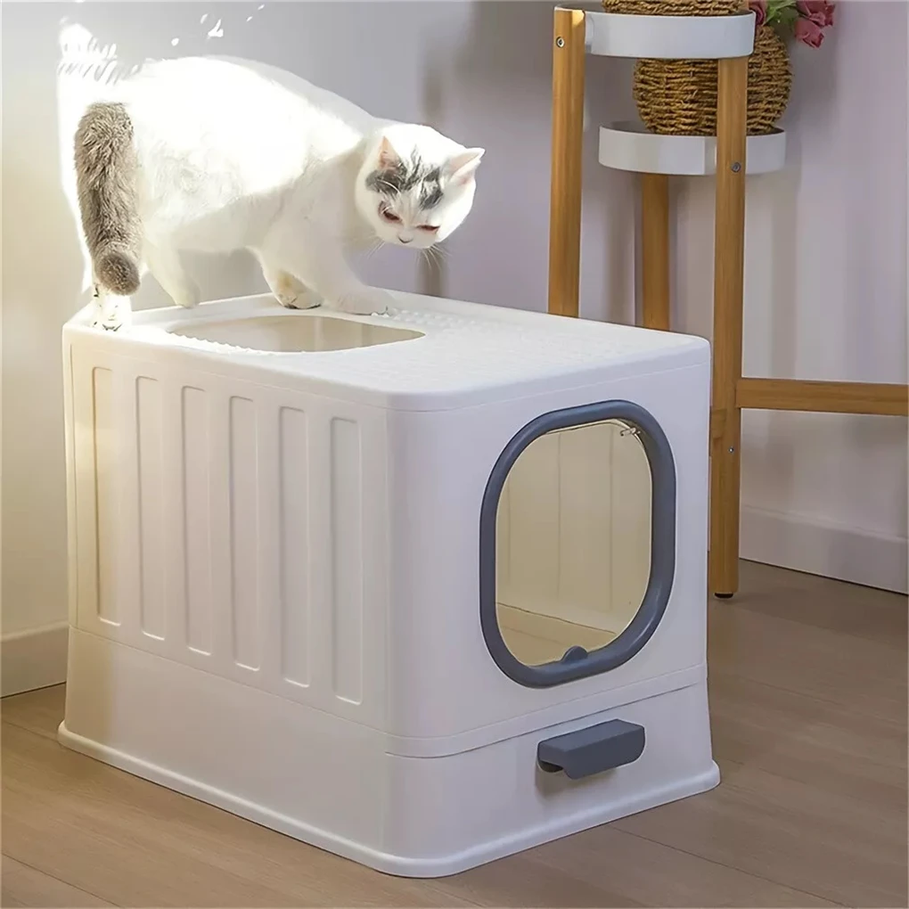 Leak-Proof Enclosed Cat Litter Box Pull-Out Drawer Kitten 9