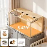 Natural Wooden Hamster Cage Habitat Dual Access Door 4 | PricZone