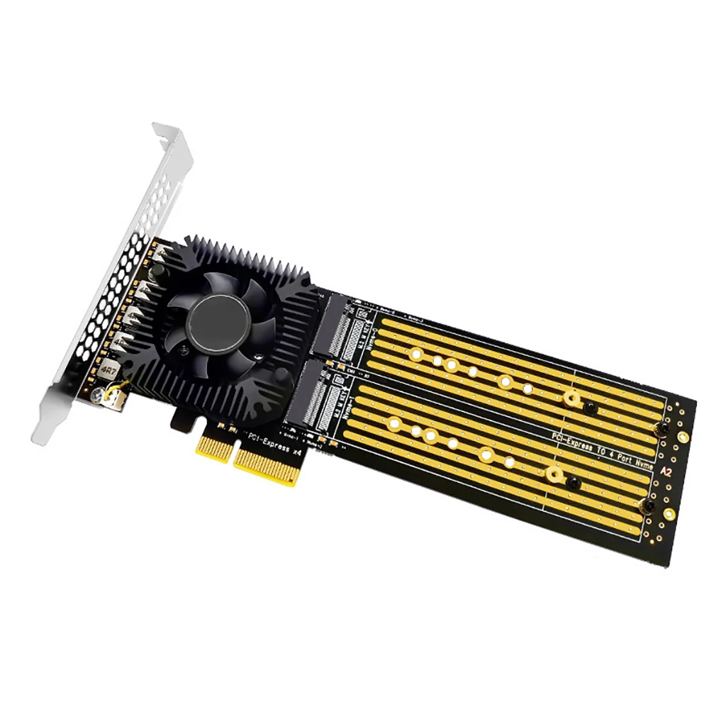 Pcie Expansion Card for Nvme SSD Array Adapter with 4 Ports 12