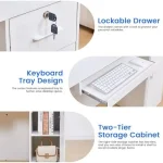 Modern Reception Desk with Lockable Drawer and LED 3 | PricZone Modern Reception Desk with Lockable Drawer and LED 3 | PricZone