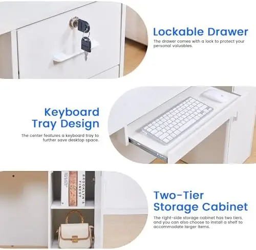 Modern Reception Desk with Lockable Drawer and LED 3 | PricZone Modern Reception Desk with Lockable Drawer and LED 3 | PricZone