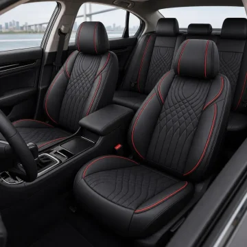Complete Car Seat Cover Accessories Set for Dodge Leather 1