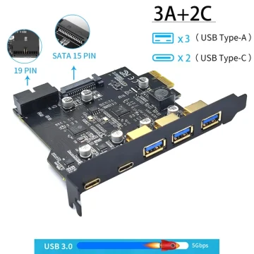 USB 30 Port Expansion Card with 2 Type C and 3 A Ports 1 | PricZone