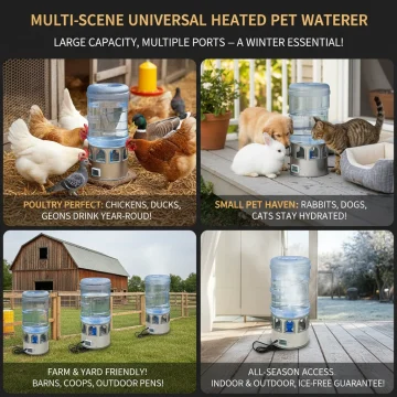 Stainless Steel Heated Chicken Waterer 5 Gal 80W Auto 2 | PricZone