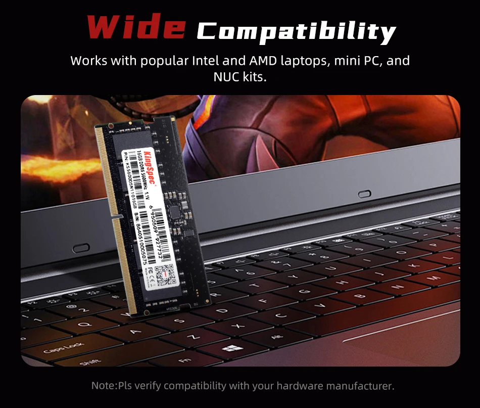 Kingspec 16Gb Ddr5 RAM 5600Mhz Laptop Memory 12