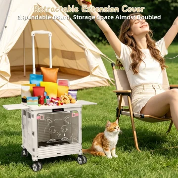 2 In 1 Foldable Shopping Cart Rolling Pet Carrier 55L 1 | PricZone