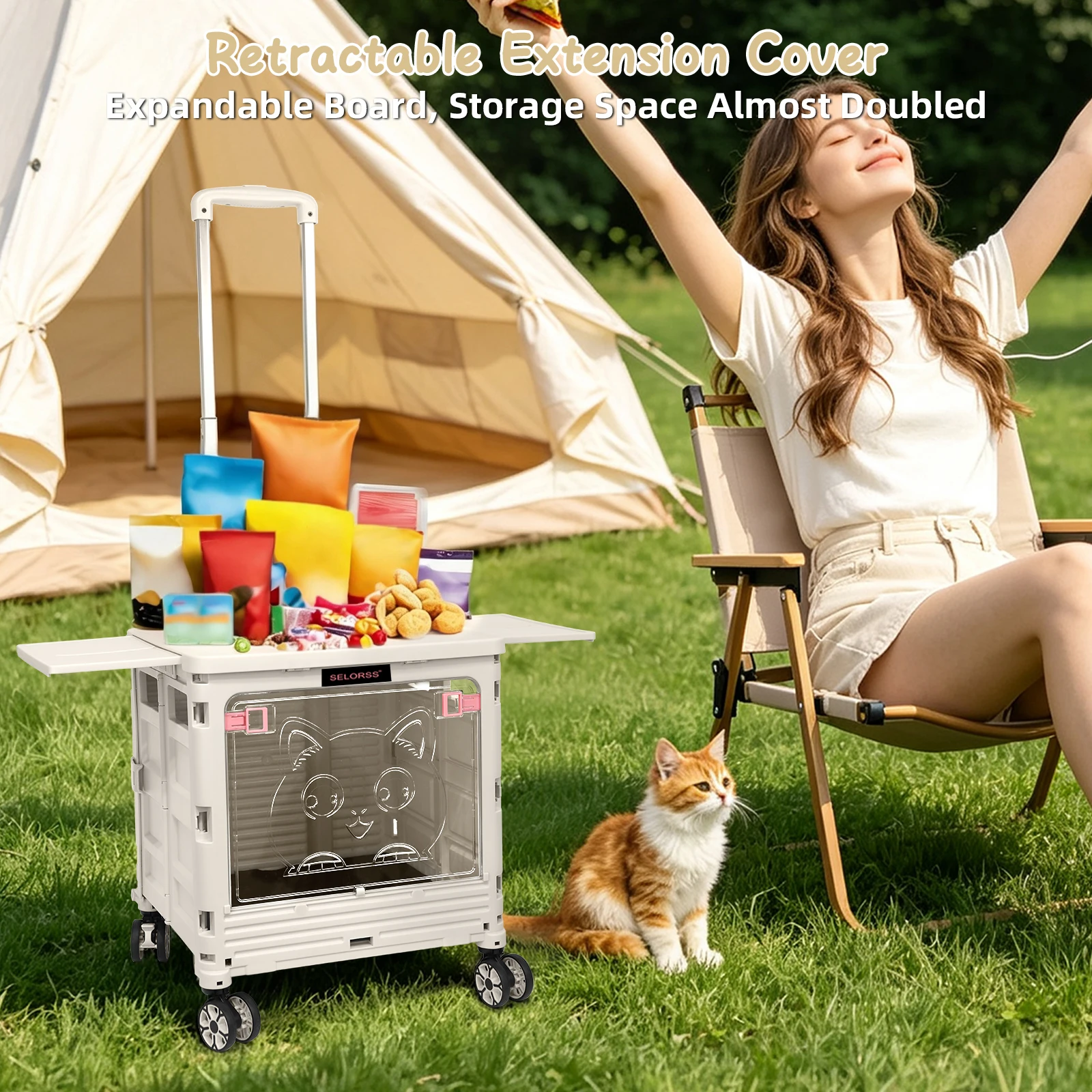 2In1 Foldable Shopping Cart Rolling Pet Carrier 55L 1 | PricZone 2 In 1 Foldable Shopping Cart Rolling Pet Carrier 55L 1 | PricZone