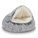 Cat Bed Round Plush Fluffy Hooded Cave Cozy for Indoor Cats 1 | PricZone Cat Bed Round Plush Fluffy Hooded Cave Cozy for Indoor Cats 1 | PricZone