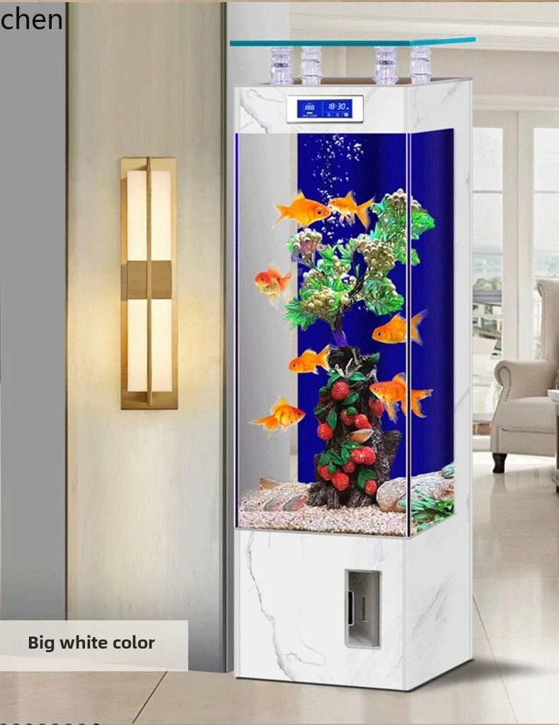 Hys Glass Fish Tank Living Room Small Household Vertical 17