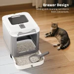 Enclosed Cat Litter Box with Drawer Tray Top Exit Odor 1 | PricZone