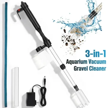 Aquarium Vacuum Gravel Cleaner 3 In 1 Fish Tank with Water 1