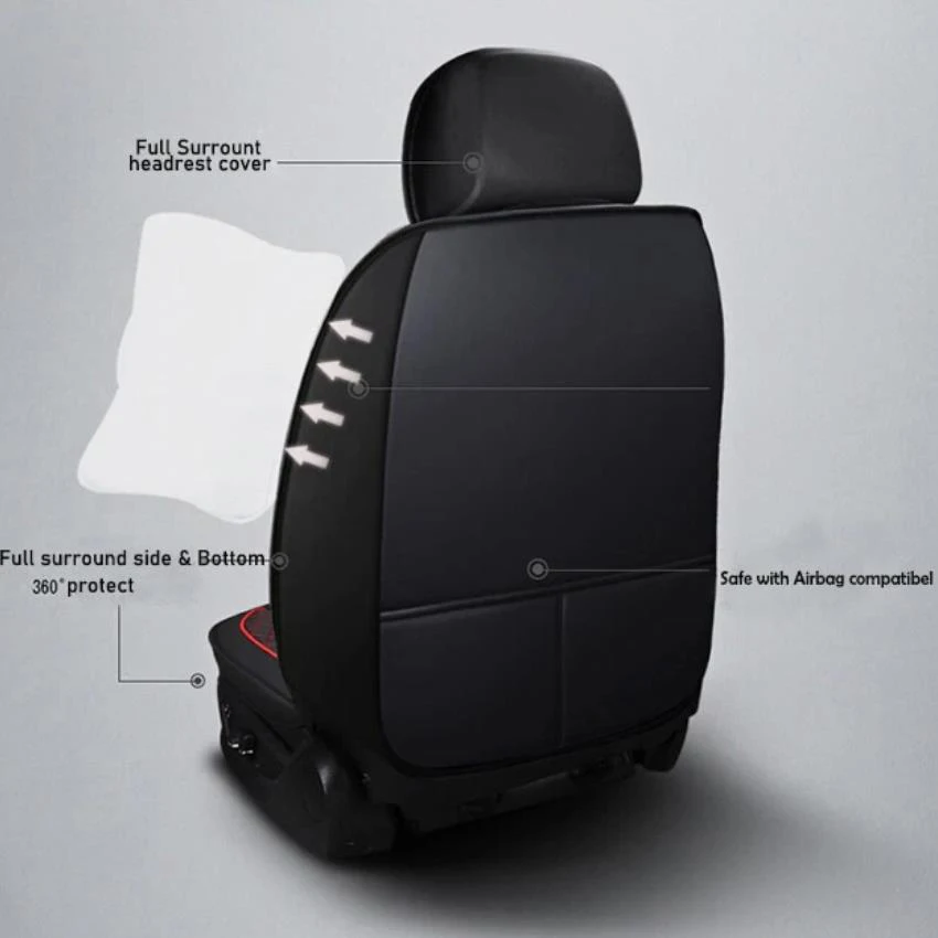Complete Car Seat Cover Accessories Set for Dodge Leather 14