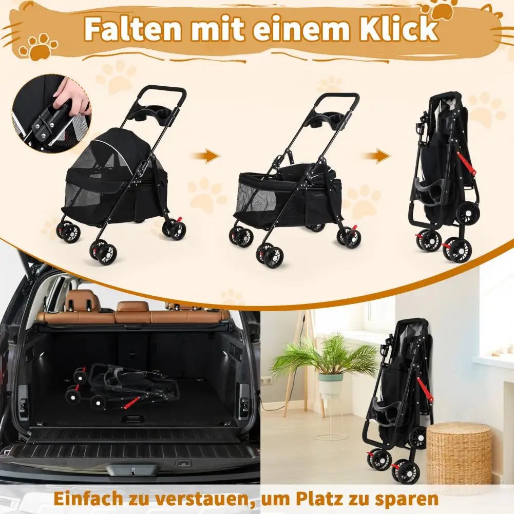 4Wheel Pet Stroller for Foldable Outdoor Travel Carrier 6 | PricZone 4 Wheel Pet Stroller for Foldable Outdoor Travel Carrier 6 | PricZone