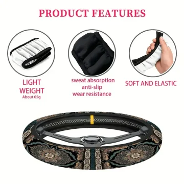 Luxury Retro Persian Style Steering Wheel Cover 15-Inch 2