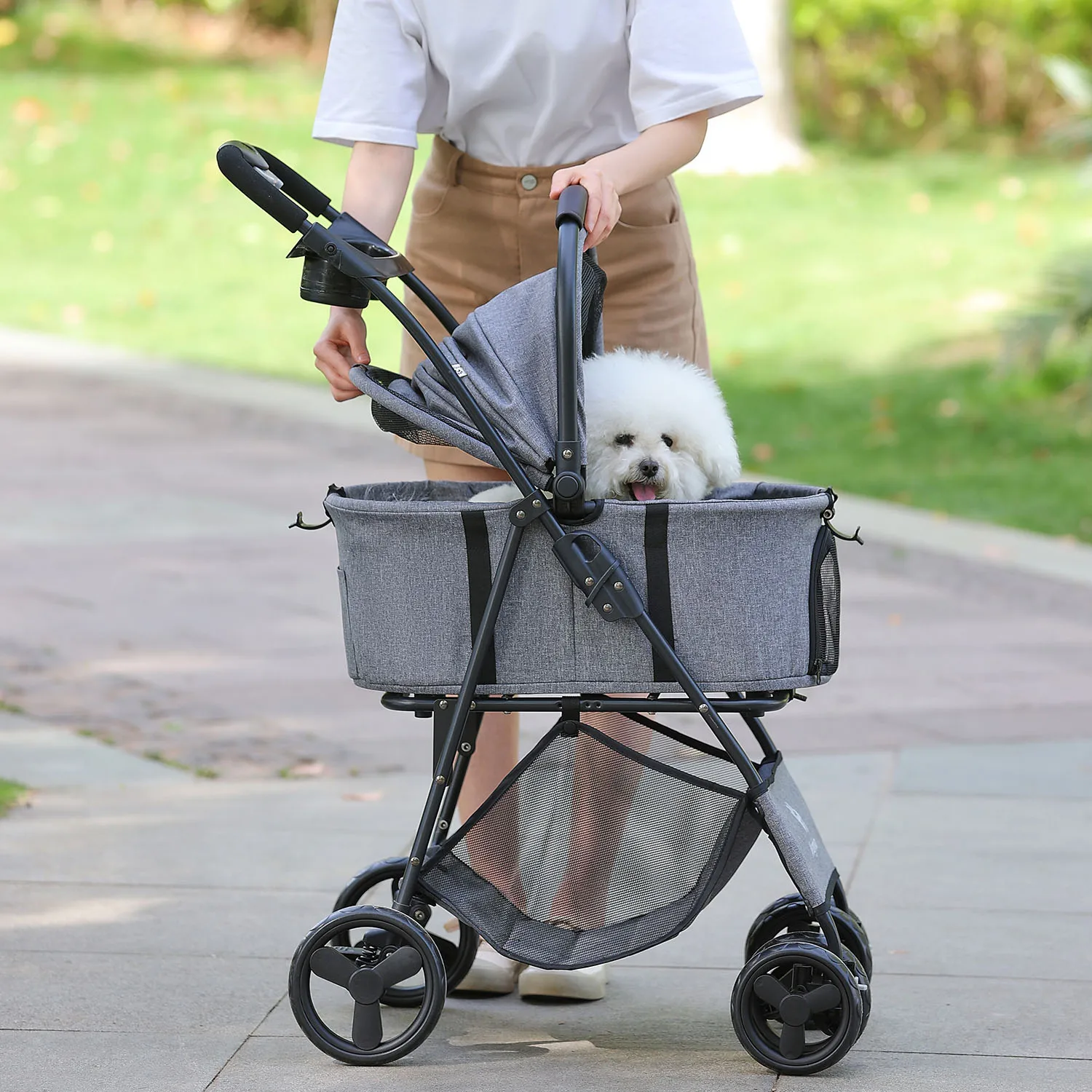 3 In 1 Pet Stroller with Removable Carrier Folding 21