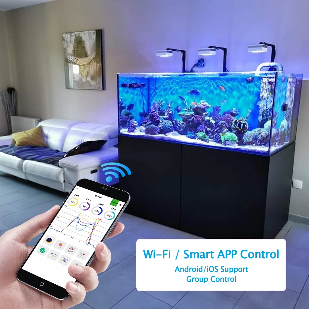 PopbloomRl90 WiFi LED Aquarium Light 200W Reef Marine Lamp 1 | PricZone Popbloom Rl90 WiFi LED Aquarium Light 200W Reef Marine Lamp 1 | PricZone