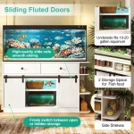 75 Gallon Aquarium Stand with LED Light Power Outlets 55 75 6 | PricZone