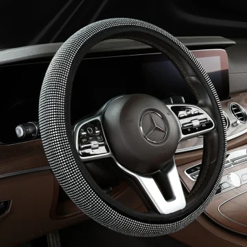 Universal Rhinestone Car Steering Wheel Cover Elastic 2