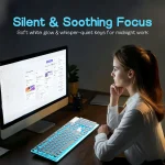 Ice Blue Backlit Gaming Keyboard with Pudding Keycaps Metal 7 | PricZone