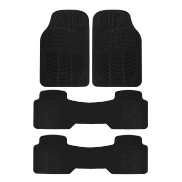 Chevrolet Traverse All Weather Rubber Floor Mats 3 Row Black 1