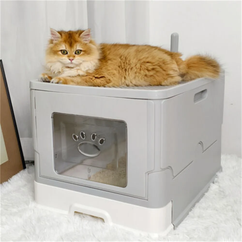 Large Cat Litter Box Kitty Sandbox Enclosed Splashproof 1 | PricZone Large Cat Litter Box Kitty Sandbox Enclosed Splashproof 1 | PricZone