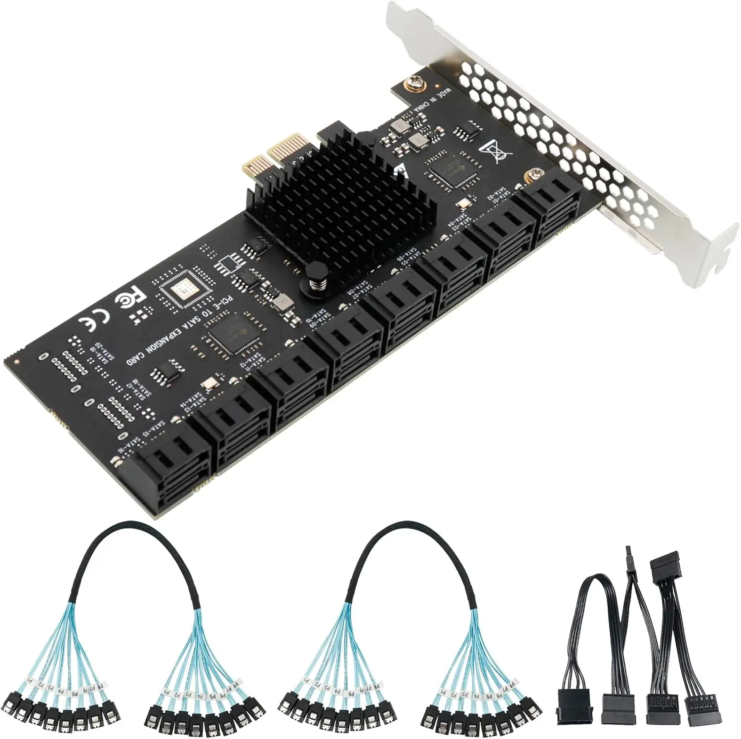 Port SATA 3.0 SSD Expansion Card PCIe x1 Adapter 9