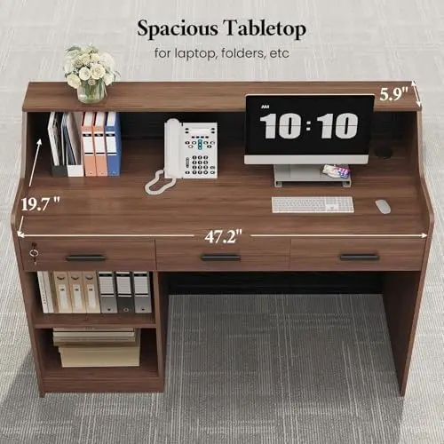 Modern Reception Desk with Counter and Storage 6 | PricZone Modern Reception Desk with Counter and Storage 6 | PricZone