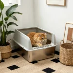 Stainless Steel Cat Litter Box Semi Open High Sided Pan 1 | PricZone