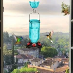 Hanging Glass Hummingbird Feeder Outdoor Bird Leak Proof 8 | PricZone