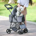3 In 1 Pet Stroller with Removable Carrier Folding 4 | PricZone