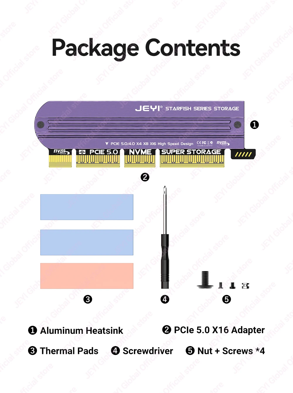 Jeyi M.2 NVMe to PCIe 5.0 Expansion Card 15