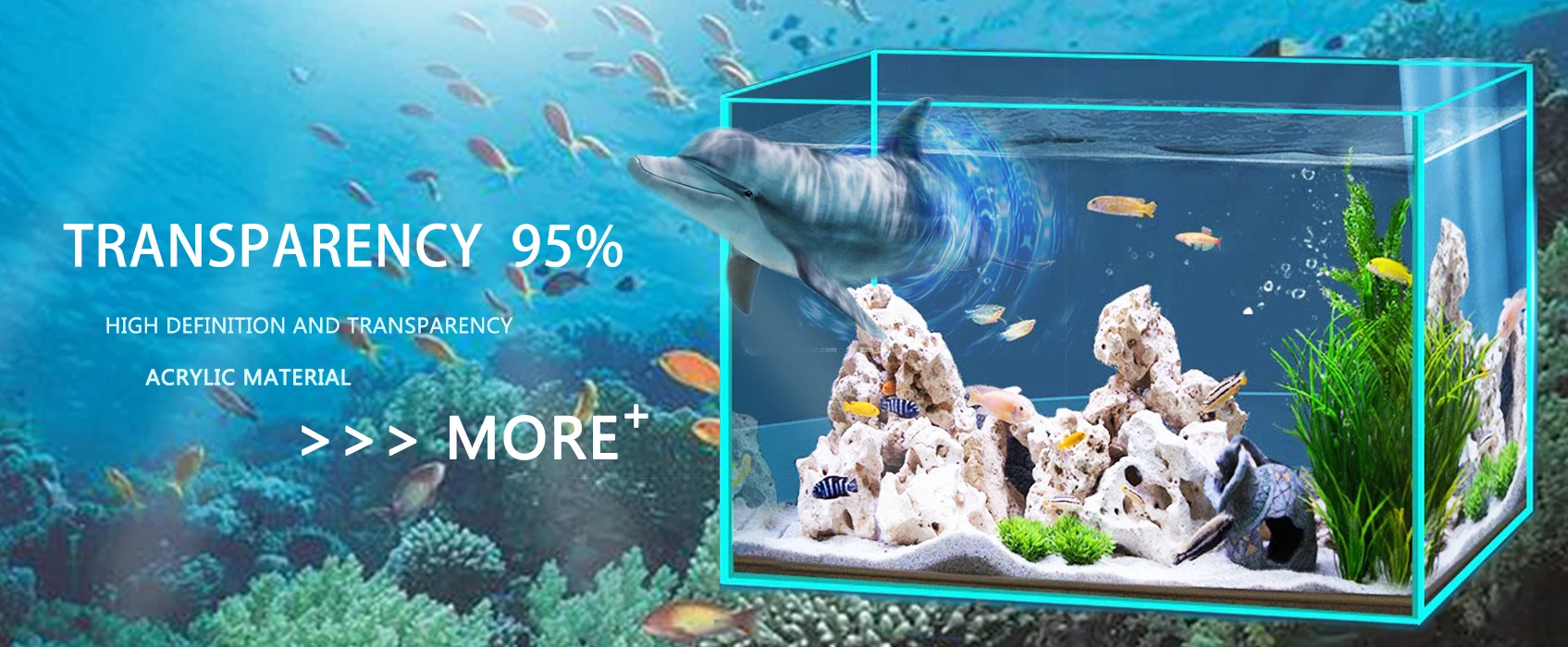 Acrylic Ultra White Fish Aquatic Pets Tank Open Aquarium 23