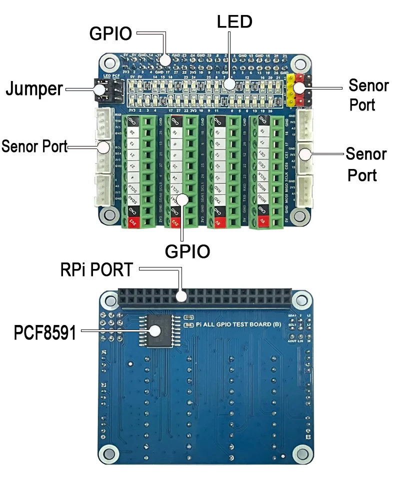 Pcf8591 Expansion Board for Raspberry Pi Gpio Testing 7