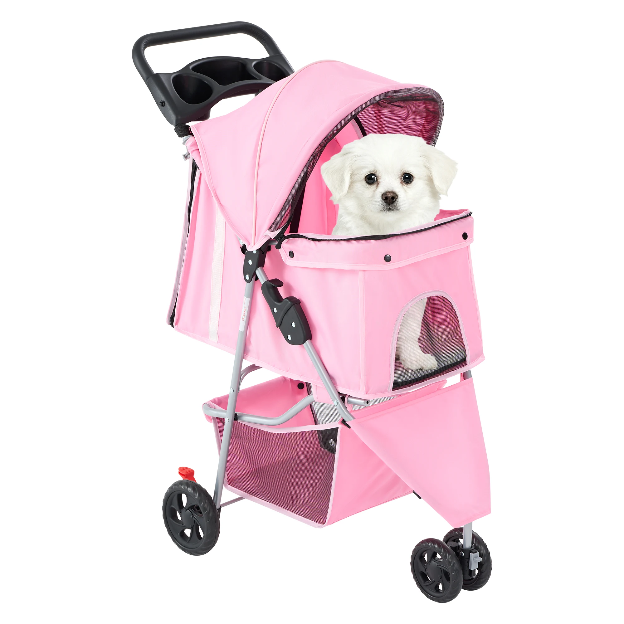 Jhk 3-Wheel Foldable Pet Stroller for Small Dogs and Cats 8