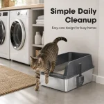 Stainless Steel Cat Litter Box High Wall Semi Enclosed Open 8 | PricZone