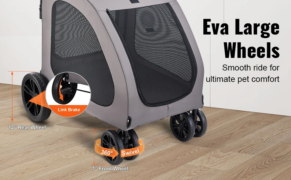 Succebuy Pet Stroller Puppy Carrier W/ Breathable Mesh 15