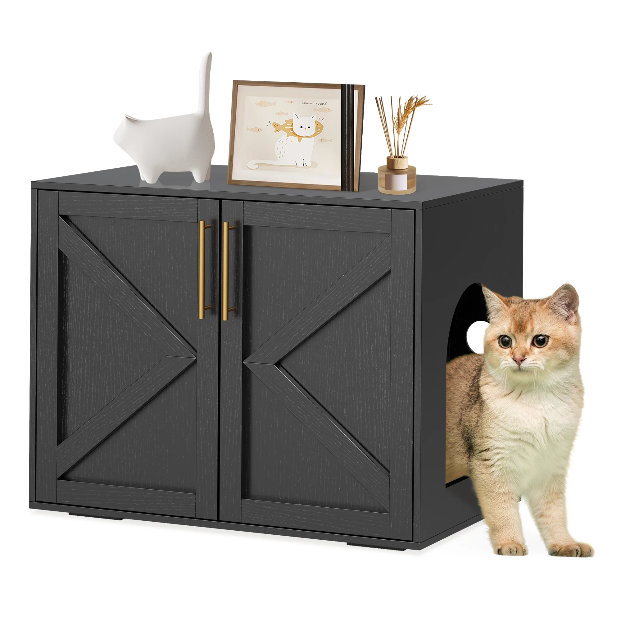 MultiFunctional Hidden Cat Litter Box Enclosure Wooden 2 | PricZone Multi Functional Hidden Cat Litter Box Enclosure Wooden 2 | PricZone