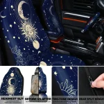 19Pcs Car Seat Covers Set with Moon Stars and Sun Designs 4 | PricZone