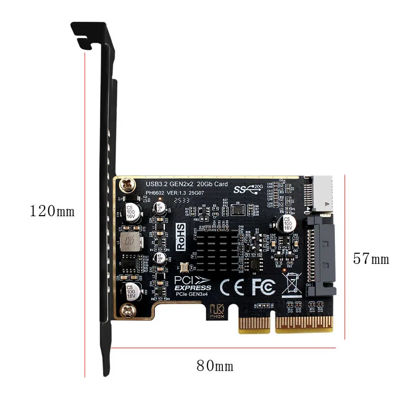 PCIe to Type-E Expansion Card PCI Express X4 USB 3.2 Gen2 11
