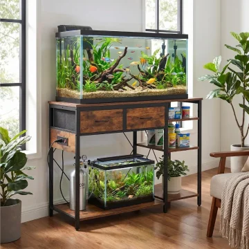 Aquarium Stand with Power Outlet for Fish Or Reptile Tank 1