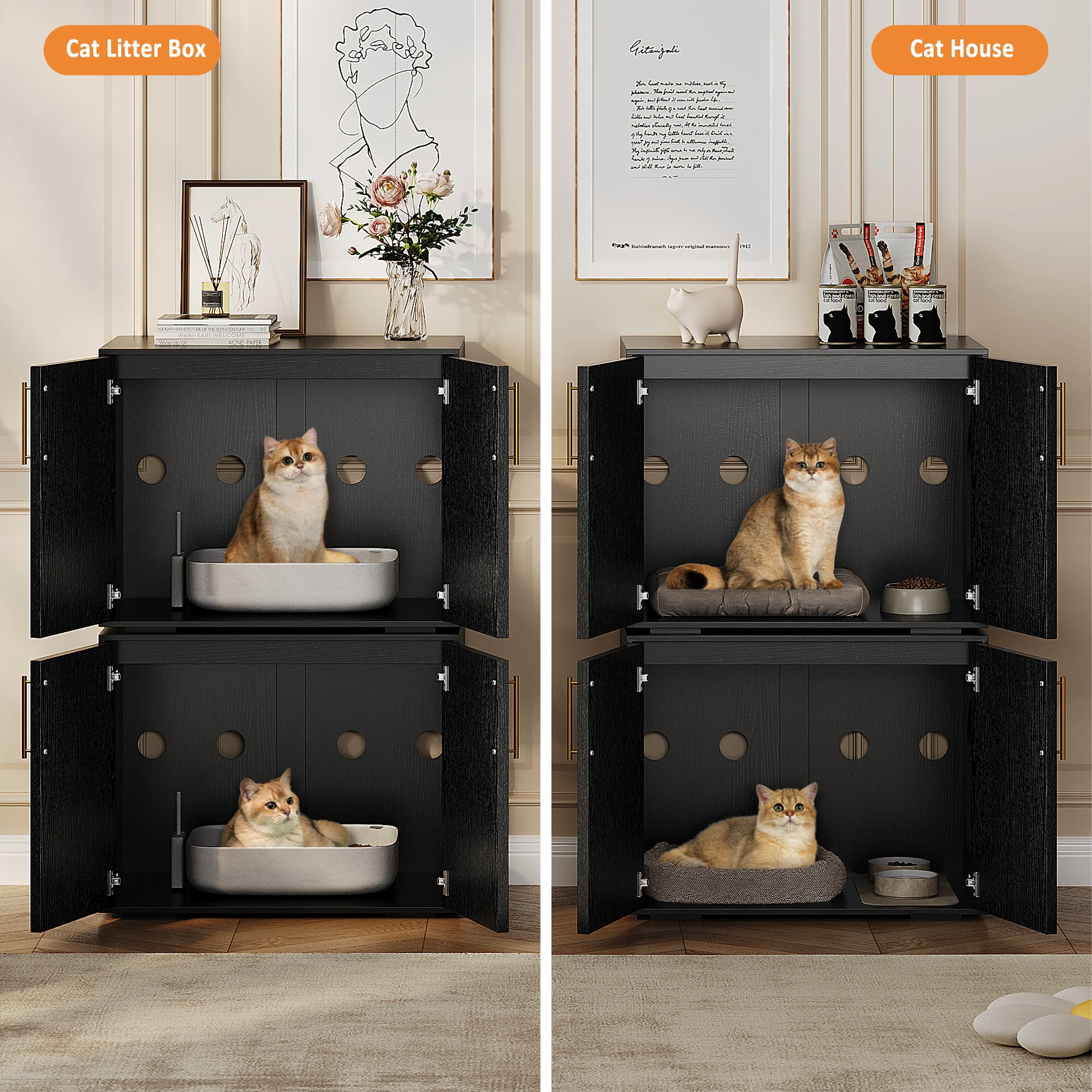 MultiFunctional Hidden Cat Litter Box Enclosure Wooden 6 | PricZone Multi Functional Hidden Cat Litter Box Enclosure Wooden 6 | PricZone