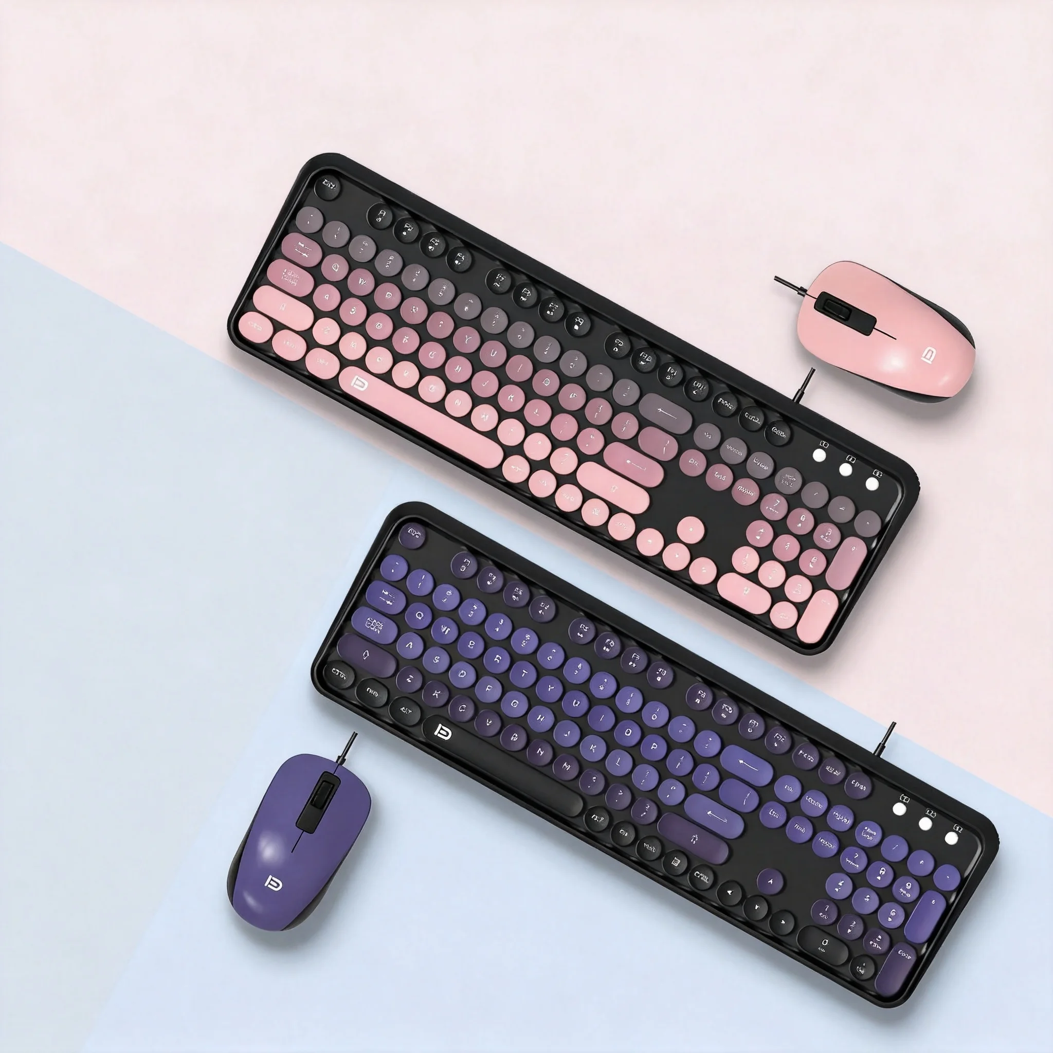 Cute Retro Round Aesthetic Typewriter Keyboard Mouse Set 1 | PricZone Cute Retro Round Aesthetic Typewriter Keyboard Mouse Set 1 | PricZone