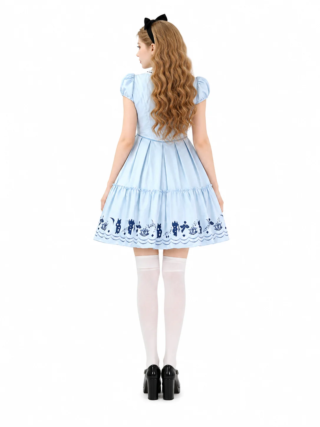 Women Alice Cosplay Lolita Dress Puff Short Sleeve Round 2 | PricZone Women Alice Cosplay Lolita Dress Puff Short Sleeve Round 2 | PricZone