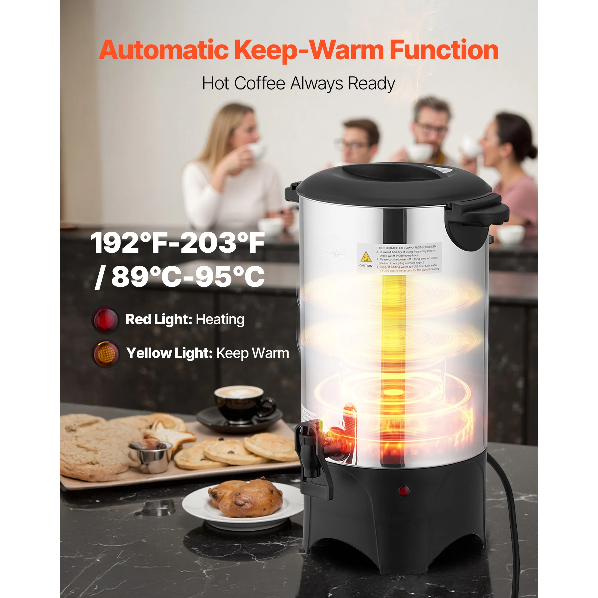 Succebuy Commercial Coffee Urn 40 Cup 6 L Hot Beverage 4 | PricZone Succebuy Commercial Coffee Urn 40 Cup 6 L Hot Beverage 4 | PricZone