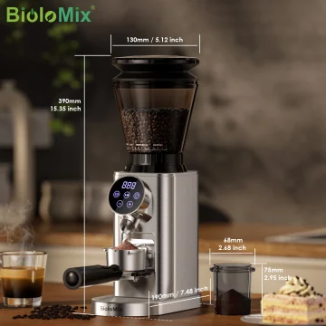 Biolomix Electric Conical Burr Coffee Grinder Adjustable 48 1 | PricZone