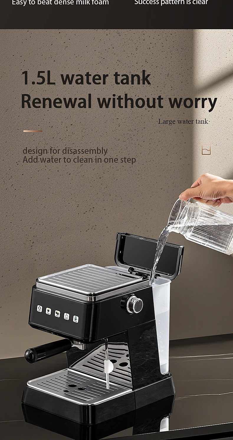 20 Bar Pressure Espresso Coffee Machine 20S Fast Heat Auto 19