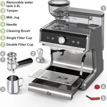 Twister.ck 20 Bar Espresso Machine with Grinder Coffee 1