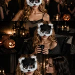 FluffyWhite Faux Fur Cat Animal HalfFace Mask Props 4 | PricZone